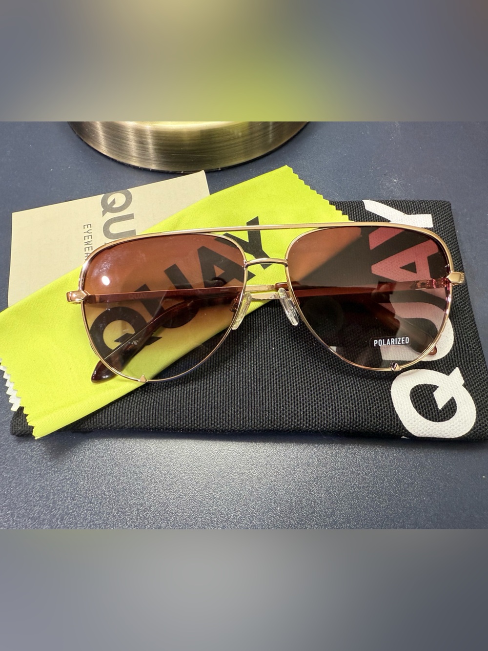 *NWT* Quay Australia High Key Polarized Aviator Sunglasses